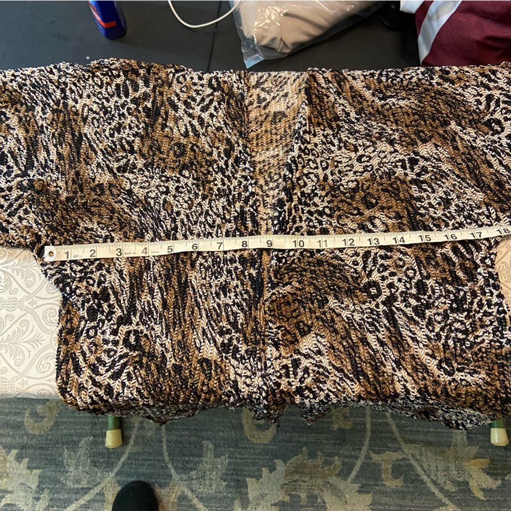 3/$12 Vintage 90s Chico's Sz 1 Sheer Leopard Kimono Jacket Swimsuit Beach Pool - Picture 2 of 9